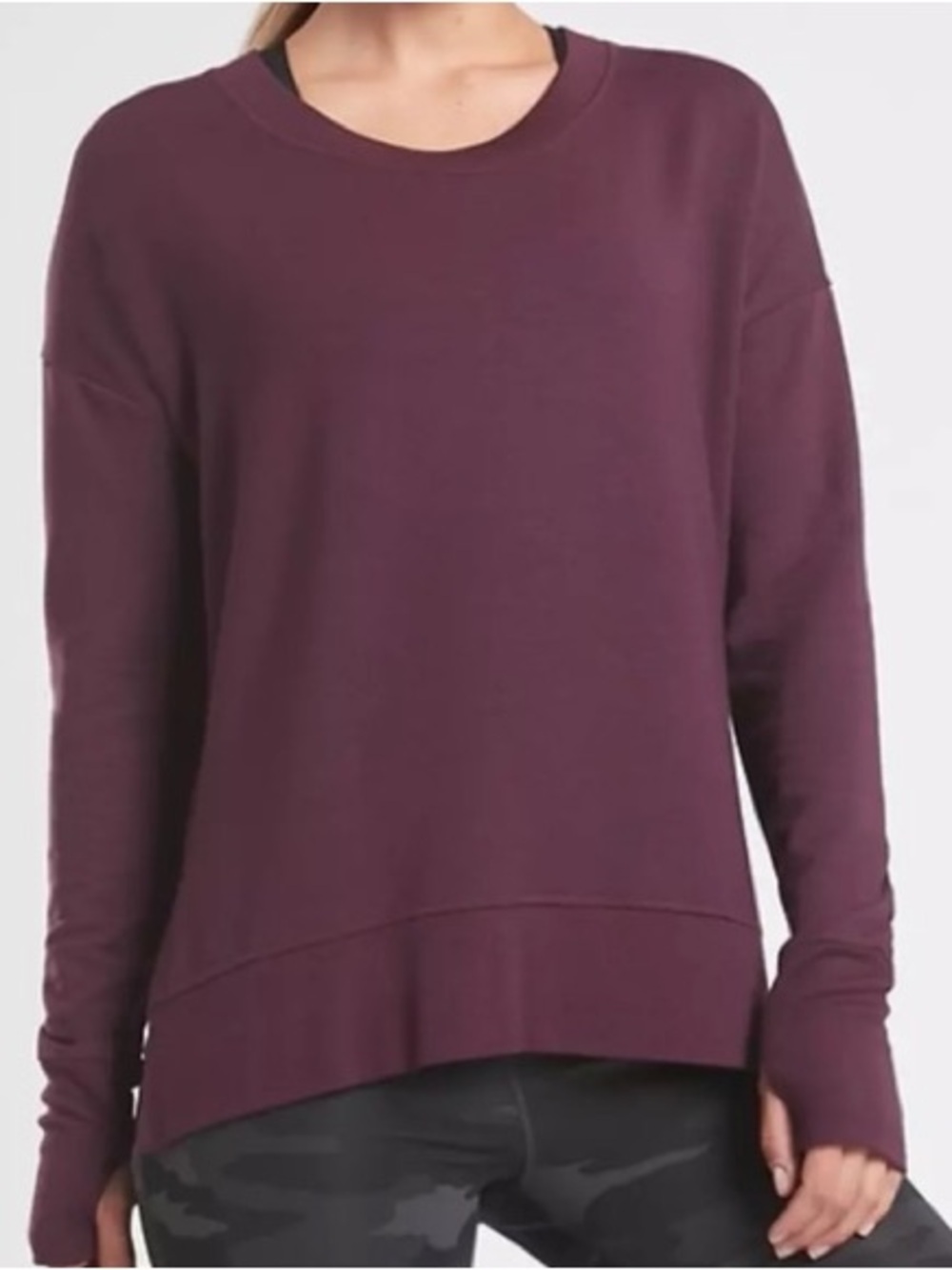 Athleta Coaster Luxe Sweatshirt- burgundy    Size Medium